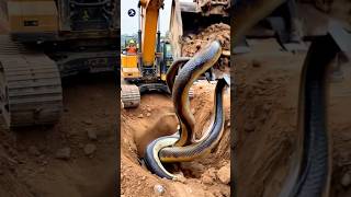 Excavator Strike Giant Python wildlifesnakepython Python encounterunexpected discovery [upl. by Baggs]