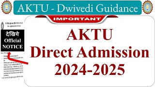 AKTU Direct Admission 2024 aktu pre registration aktu direct admission form 2024 aktu admission [upl. by Aivatnahs]