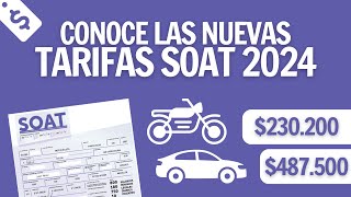 CONOZCA LOS PRECIOS DEL SOAT 2024 [upl. by Elianora384]