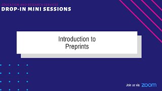 Introduction to Preprints [upl. by Perkins]