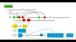 Exprimer un vecteur en fonction dun autre vecteur à laide dune base [upl. by Haggi]