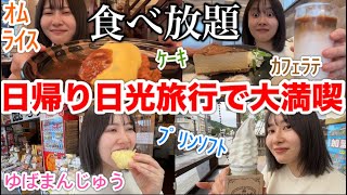 【チームエミリンチャンネル旅行】日光で食べ歩きまくるの楽しすぎるwithティー君amp幽霊ネキ [upl. by Wilinski796]