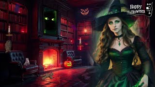 Cozy Haunted Library 🎃 Happy Halloween 2024  Rain and Thunder  Cozy and Spooky Halloween Ambience [upl. by Tova]