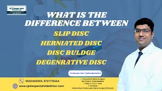 Difference Between SLIP DISC HERNAITED DISC DISC BULDGE AND DEGENRATIVE DISV  Dr Sanyam Jian [upl. by Emmalyn319]