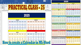 How to create a calendar in ms word   How to create one year calendar in ms word [upl. by Aronoel282]