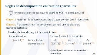 Règles de décomposition en fractions partielles – Facteurs linéaires et quadratiques [upl. by Lladnik767]