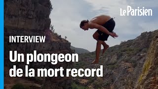 Un Français bat le record du monde de Døds ces plongeons vertigineux en faux plats [upl. by Gilliette478]