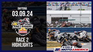 Mission King of the Baggers Race 2 at Daytona 2024  HIGHLIGHTS  MotoAmerica [upl. by Remus268]