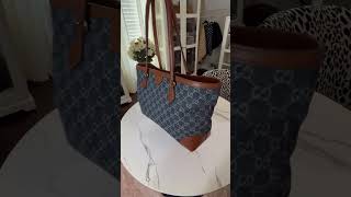 GUCCI GG DENIM MEDIUM OPHIDIA TOTE [upl. by Tteve]