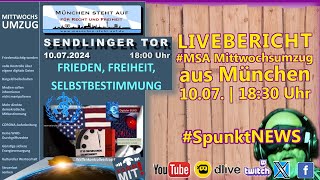 SpunktLIVE ACHTUNG 1830 MUC1007 München MSA Mittwochsumzug FRIEDEN FREIHEIT Aufarbeitung [upl. by Enyallij]