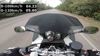 BMW F800ST Acceleration 0100 kmh 0160 kmh [upl. by Yelsnya]