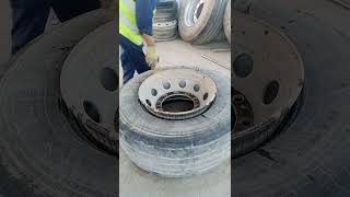 shorts tubeless single truck tyre opening just so easy tubeless single truck tyre kaise kholte Hain [upl. by Anitac]