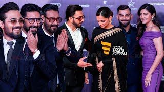 Celebrities arrives at Indian Sports Honours 2023  Virushka Deepveer Ajay Devgn Bhuvan Bam [upl. by Lagasse]