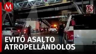 Conductor embiste a ladrones en motocicleta en Iztapalapa uno murió y otro consiguió escapar [upl. by Allekim617]