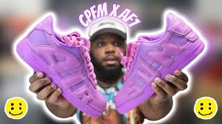 CPFM x Nike Air Force 1 quotFuchsiaquot UnboxingampReviewCRAZY IN HAND [upl. by Jahdol]