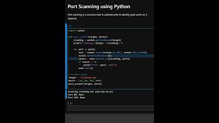 Day 183  Port Scanning using Python [upl. by Caundra297]