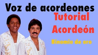 Voz de acordeones TUTORIAL Binomio de oro acordeón BESAS cinco letras [upl. by Niwdog384]