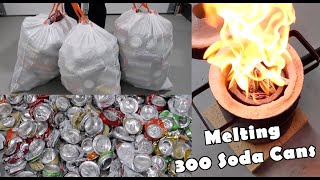 Melting Aluminum Cans Over a Campfire [upl. by Aesoh]