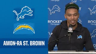 AmonRa St Brown postgame media availability  2023 Week 10 Lions at Chargers [upl. by Charlena363]