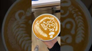 Godzilla head Art 😱 coffeart coffeeart coffee latteeart barista latteart baristaart [upl. by Elocn254]