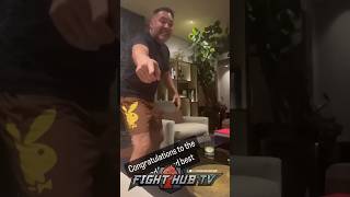 DE LA HOYA REACTS TO CRAWFORD STOPPING SPENCE CELEBRATES WIN [upl. by Ettezoj]