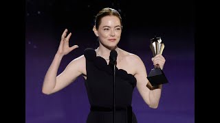 Emma Stone wins the quotBest Actressquot award at the 29th annual Critics Choice Awards [upl. by Asuncion]