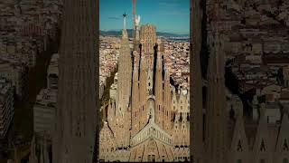 Sagrada Familia up close Drone view December 2022 [upl. by Herschel166]