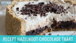 Recept Hazelnoot Chocolade Bananentaart Suikervrij Glutenvrij amp Lactosevrij [upl. by Ruckman]