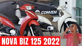 CHEGOU A NOVA BIZ 125 2022 NAS CORES BRANCO PEROLIZADA E VERMELHA A HONDA AGORA FEZ VONITO [upl. by Leizar]