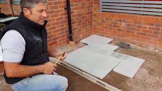 How To Lay An Indian Sandstone Patio Using Honed Stone [upl. by Relyhcs2]