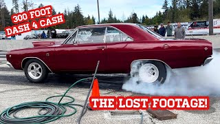 Raceday Lost footage found 300 foot dash 4 cash 1968 Dodge Dart drag race [upl. by Ziwot396]