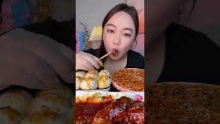 Curried chicken boiled eggs noodle tasting show카레치킨 삶은 계란 국수 시식 쇼 LIN VLOG먹방 2041 [upl. by Ecal]