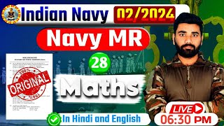 Navy MR Maths live Test28Navy MR Maths live Navy MR Question Paper 2024  NAVY MR SYLLABUS 2024 [upl. by Tse]