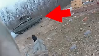 Russian Volunteer Corps Hit T72B3 Tank With M72 LAW [upl. by Aronoh]