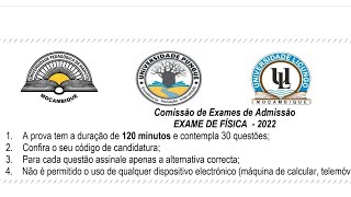 Resolução do exame UPFisica 2022  Parte 1 [upl. by Drazze]