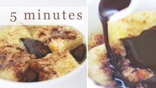 5Minute Chocolate Bread Pudding in Mug  Microwave Recipe 전자렌지 브레드푸딩 만들기 [upl. by Lucchesi]