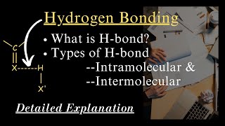 Hydrogen Bonding in Hindi  Types of Hbond intramolecular amp intermolecular HBond IIT JEE NEET [upl. by Nallaf]