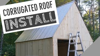 Installing Corrugated Roofing on 8x10 Shed [upl. by Nylirehc]