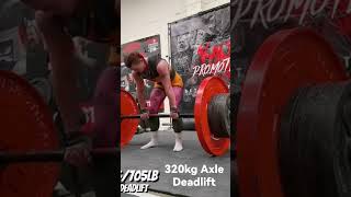 rhiannon Lovelace does it again 320kg Axle deadlift [upl. by Ynnos]