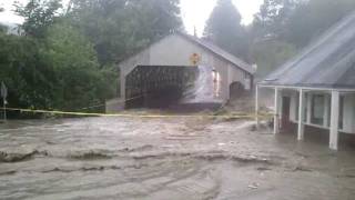 Flooding from Irene damaging the quechee bridge [upl. by Calysta]