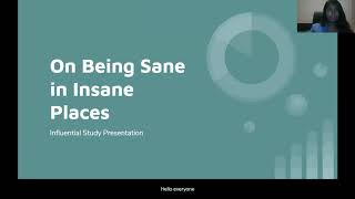 Influential Study Rosenhan Experiment On Being Sane in Insane Places [upl. by Enelak]