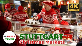 Stuttgart Christmas Markets  Germany Walking Tour  4K with Captions [upl. by Ver995]