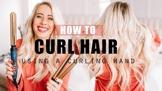 HOW TO CURL HAIR using a curling wand  for short hair medium length hair and long hair [upl. by Shamus75]