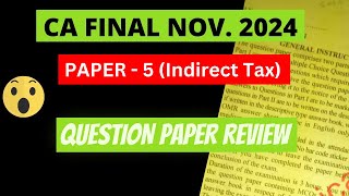 CA Final IDT Paper Review amp Anaysis  CA Final IDT Nov 2024  CA EXAM NOV 2024  ICAI EXAM PAPER [upl. by Baniez270]