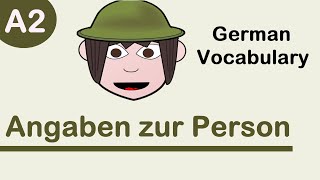 Lesson 8  A2 German Vocabulary  Angaben zur Person  Learn German in UrduHindi [upl. by Eyk]