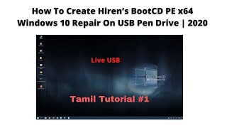 How To Create Hiren’s BootCD PE x64 v101 Windows 10 Repair On USB Pen Drive  2020 [upl. by Dnomse]