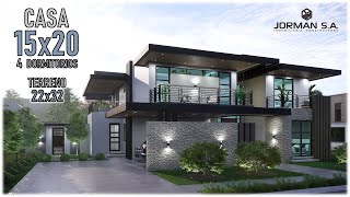 House Design  Modern House Design  15x20m 2 Storey  4 Bedrooms [upl. by Yerffej654]