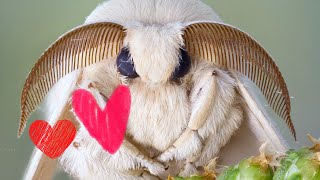 INSANELY Adorable Fluffy Silkworm Moth Bombyx mori in 4K [upl. by Ocisnarf716]