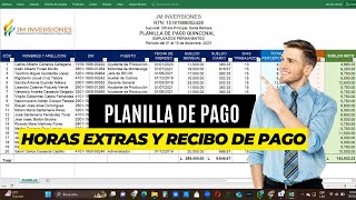 Planilla de Pago  Control de Horas Extras  Recibo de Pago en Excel [upl. by Nileve]