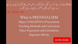 PRENNIALISM PHILOSOPHY OF EDUCATION PRENNIALISM IN URDU [upl. by Haveman]